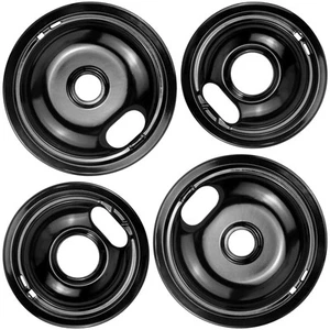 Gocciolatoio Bruciatore Stufa W10288051 Copri Bruciatore - 2 Confezioni 6" W10290353 Nero Por... - Foto 1 di 6