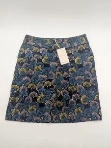 Monsoon Skirt Size 8 Velvet Feel Teal Black A Line Boho Office Short RRP: £48 - Picture 1 of 8