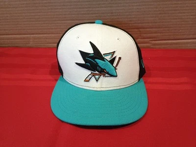 Retro Vintage NHL Hockey San Jose Sharks New Era Fits SnapBack White 2000’s Hat - Image 1 of 4
