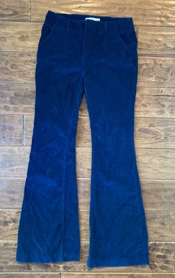 Pantalones Free People Oxanna Terciopelo Acampanado Azul Marino Campana Talla 29 Foto 1 de 4
