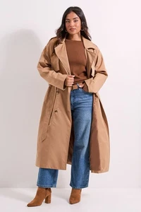 Dorothy Perkins Camel Trench Coat Womens Daywear Jackets & Coats - Picture 1 of 4