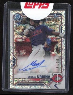 2021 Bowman Chrome 1st Autograph Speckle Misael Urbina /299 Minnesota Twins - Image 1 of 2