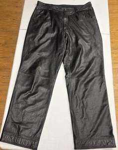 Vintage Wilsons Leather M. Julian Lined Leather Pants Men's 36x32 Biker - Picture 1 of 24