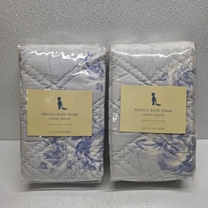 Pottery Barn Kids Blue French Rose Sham Set of 2 Blue Floral Standard - Picture 1 of 14