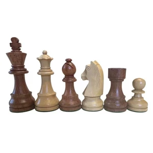 European Chess Set - Babul Wood - 4 Queens - Triple Weighted - 3 3/4 K - Picture 1 of 8