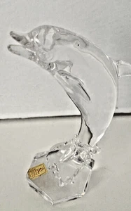 Watchman  Crystal  5 1/2 " Dolphin Signed - Picture 1 of 4
