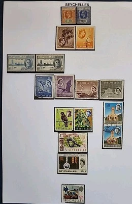 Seychelles Stamps Mint/Used on 4 X Pages Includes Mini Sheet & FDC AF20 - image 1 of 4