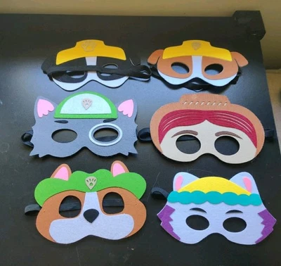 Paquete de 6 PIEZAS Máscaras de Pata para Patrulla de Perros Fiesta de Cumpleaños Favores Suministros Disfraz Foto 1 de 2