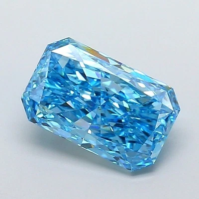 Radiant Fancy Blue 6.52 Ct Lab Grown Diamond Engagement Ring VVS2 Clarity - Image 1 of 4