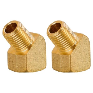 2x 45 Degree Elbow Hose Barb Fitting 1/4 Male to Female Thread Connector New - Bild 1 von 8