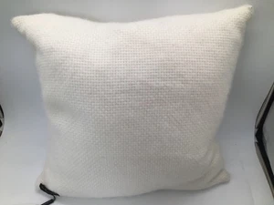 Elie Tahari Home 21” Cream Woven Throw Pillow Goose Feather Insert Luxe Decor - Picture 1 of 5