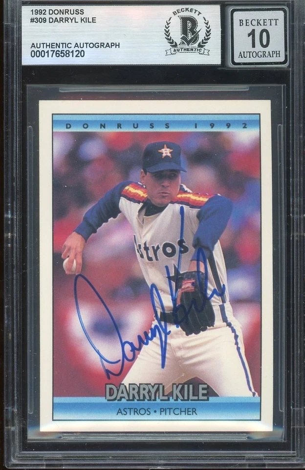 Darryl Kile Signed 1992 Donruss Card #309 Houston Astros BAS AU 10 Auto - Image 1 of 1