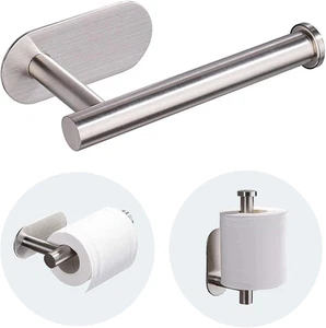 Soporte de papel higiénico - Soporte de papel higiénico autoadhesivo montaje en pared para baño, - Imagen 1 de 12