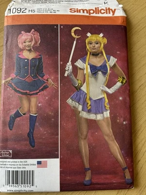 Anime Japanese Sailor Sexy Cosplay Costume Simplicity Sew Pattern 1092 Sz 6-14 - Image 1 of 3