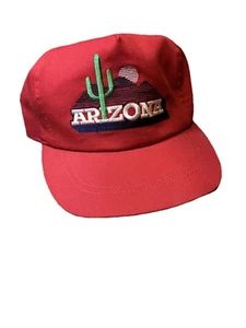 Vintage Arizona Saguaro Kaktus genähte Grafik Lederriemen Verschluss hinten Hut - Bild 1 von 5