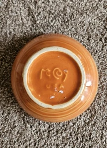 McCoy Harmony Line 1961 MCM Kunstkeramik orange gelb Pflanzgefäß mit länglichem Fuß - Bild 1 von 5