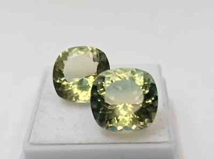 Coppia Tormalina Naturale Bicolore Taglio Cuscino 8-10 Ct Gemme Certificate KH901 - Foto 1 di 6