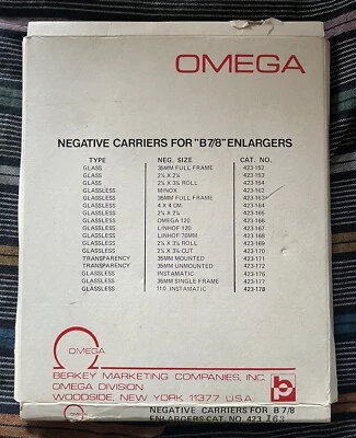 Omega Portador Negativo "B7/8" (B-7 B-8) Ampliador Marco Completo 35mm y Caja Original Foto 1 de 4