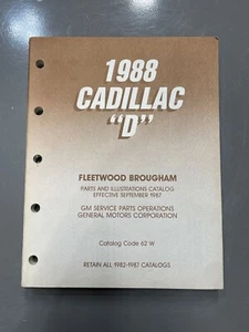 Cadillac “D” Fleetwood Brougham 1988 catálogo de piezas, 62 W - Imagen 1 de 14