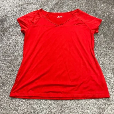 Columbia Active Top Mujer XL Rojo Cuello en V Manga Corta Raglán Informal Atletismo Foto 1 de 4