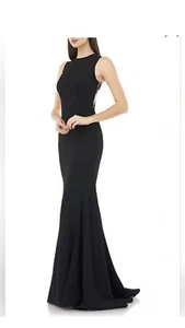 Carmen Marc Valvo Infusion Embellished Crepe Gown- Size 8 Only Worn Once - Picture 1 of 6