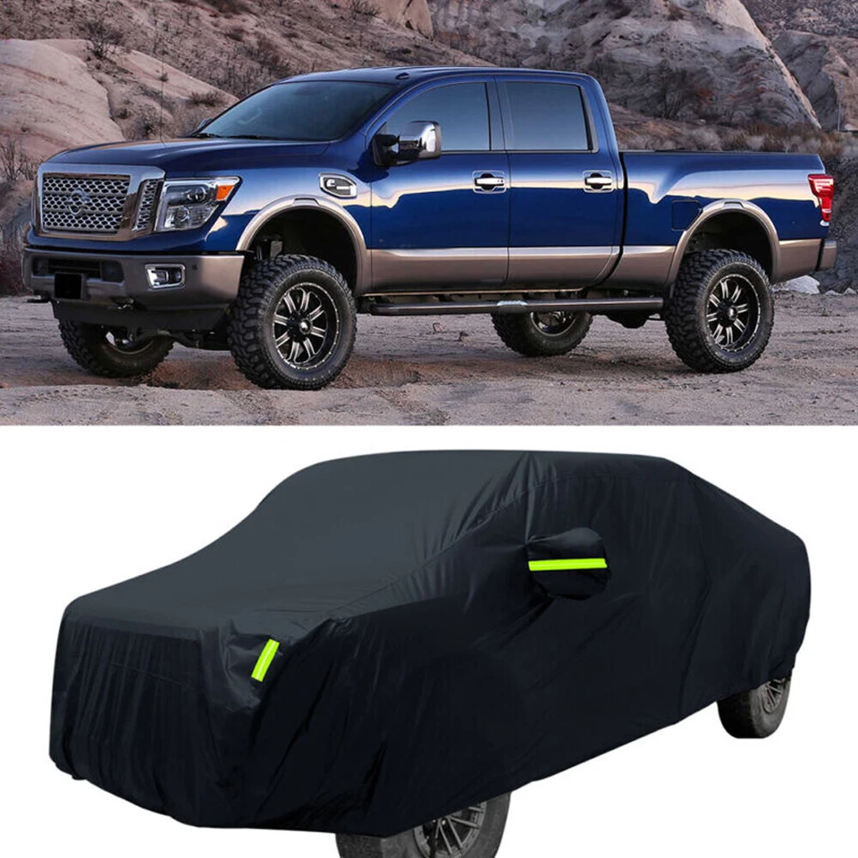 Pickup Truck Car Cover Outdoor Rain Dust UV Protect For 2004-2022 Nissan Titan Foto 1 de 4