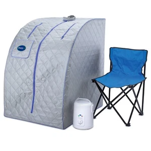 Durasage Portable Personal Steam Sauna Spa for Relaxation at Home - Blue Trim - Picture 1 of 1