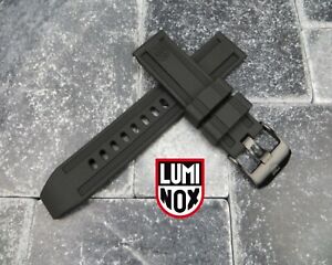 23mm LUMINOX Gummiband Taucher Uhr Band Evo 3050 3950 Navy Seal Schwarz PVD