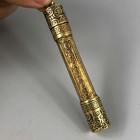 Collectible Chinese Old Brass Handwork Ruyi Golden Cudgel netsuke Snuff Bottle