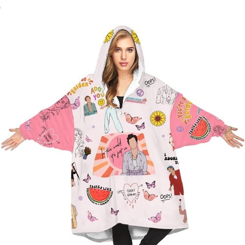 Harry Blanket Felpa con Cappuccio Rosa Harry Fan Coperta Hoodie Coperta Regalo San Valentino