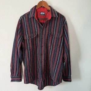 Vintage Fieldmaster Plaid Flannel Button Down Autumnal Wool Blend Tall Large - Picture 1 of 8