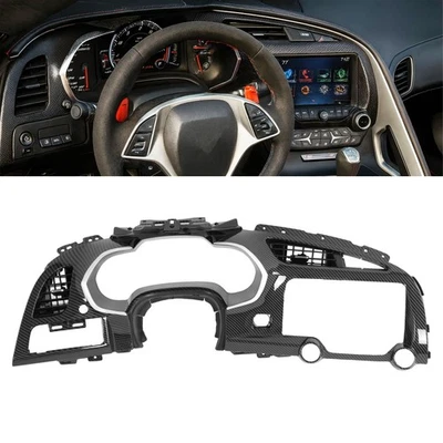For Chevrolet C7 Corvette 2014-2019 Gloss Carbon Fiber Style Dash Trim Bezel New - Image 1 of 4