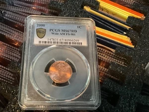 2000 Wide AM Lincoln Penny  PCGS MS67RD - Picture 1 of 4