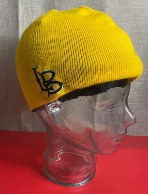 VTG LONG BEACH STATE 49ers Skull Cap Beanie - Black Yellow Reversible - Dirtbags - Image 1 of 4