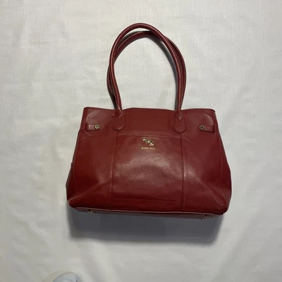 Bolso Cartera de Hombro EMMA FOX Clásico Cuero Rojo Borgoña Acolchado Talla Mediana Foto 1 de 4