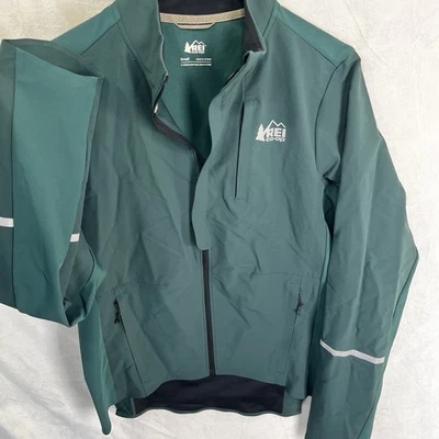 REI Coop Jacket Junction Hybrid Cycling Rain Wind Mountain Bike Teal Green Men S - Image 1 of 4