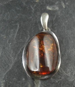 Anhänger Kette Bernstein 925er Sterling Silber - Picture 1 of 2