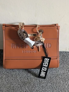 River Island embossed Brown tote bag . New - Picture 1 of 12