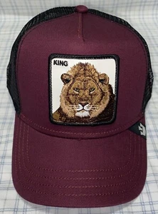 Goorin Bros The Farm King Lion Animal Trucker Hat- Maroon/Black  SnapBack - Picture 1 of 7