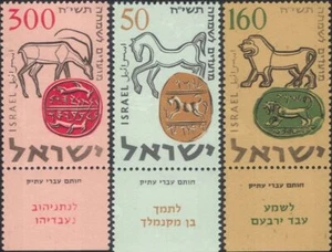 Israele 1957 Cavallo/Leone/Gazzella/Capodanno Ebraico/Antichi Sigilli Set 3v + Tab n25593 - Foto 1 di 1