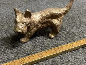 Vintage Cast Aluminum Peeing Scotty Dog Figurine 2” Tall 4” Long - Picture 1 of 6