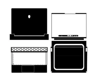 KH Special Laptop Leather Skin Stickers Fit Alienware x14 R2 2023 - Image 1 of 4