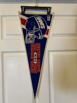 Vintage New York Giants Pennant 1987 Super Bowl XXI Champions 30” Big Logo - Image 1 of 2