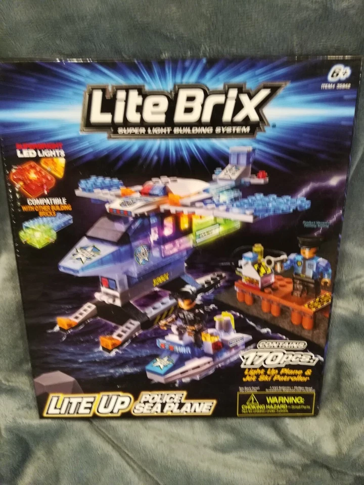 Cra-Z-Art Lite Brix Police Sea Plane Super Lite Sistema de Construcción 170 piezas Foto 1 de 1