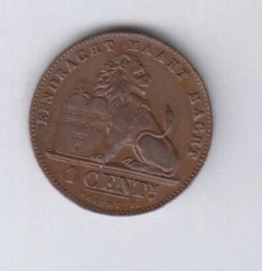 BELGIUM BELGIQUE BELGIE 1 Centime 1902/01 Flemish, nice grade (bel396) - Picture 1 of 2