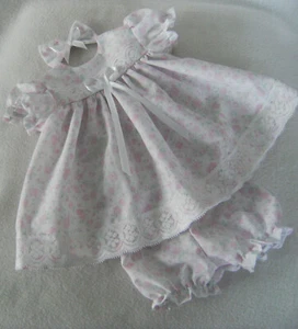 PASTEL FLORAL DRESS, CLIP & PANTS for 16" FIRST LOVE ~ TINY TEARS ~ BABY BORN - Picture 1 of 7
