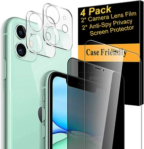 Privacy Screen Protector /Camera Lens For iPhone 15 Pro Max 14 13 Tempered Glass - Picture 1 of 32