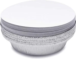 9" Premium Disposable Round Aluminum Foil Pans With Board lids Baking Storage - Picture 1 of 10