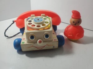 Vtg 1962 Fisher Price Chatter Telephone and Ruba Dub Dub Red Man - Picture 1 of 11