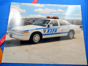 Vintage NYC New York City Police Photograph 8" x 10" Old Car, Color, NYPD White - Picture 1 of 1